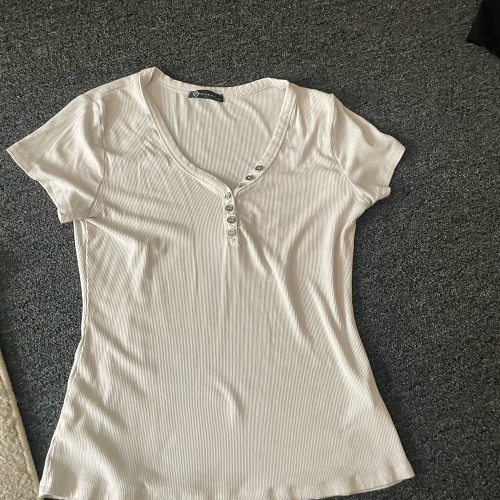 Cream Short Sleeve Tee Top